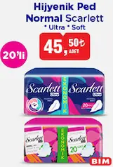 SCARLETT HİJYENİK PED NORMAL 20'Lİ fiyat ve kampanya bilgisi